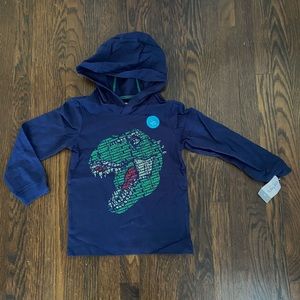 Carter’s navy Dino long sleeve tee hoodie sz 5T